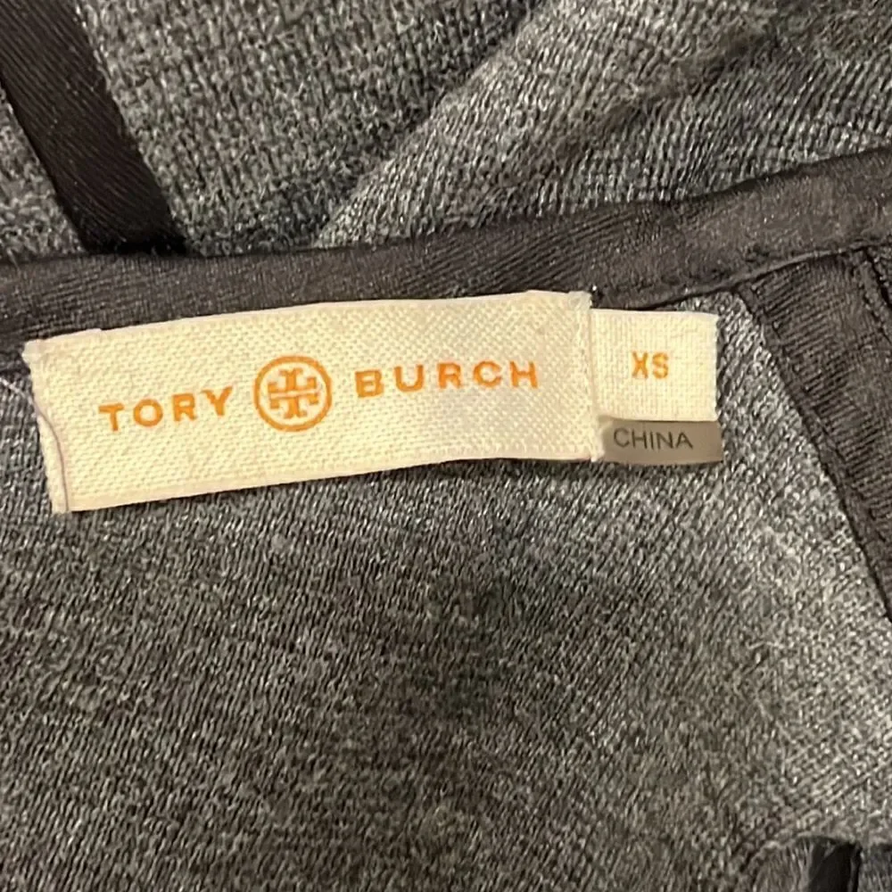 Tory Burch designer form fitting dress w/ black piping